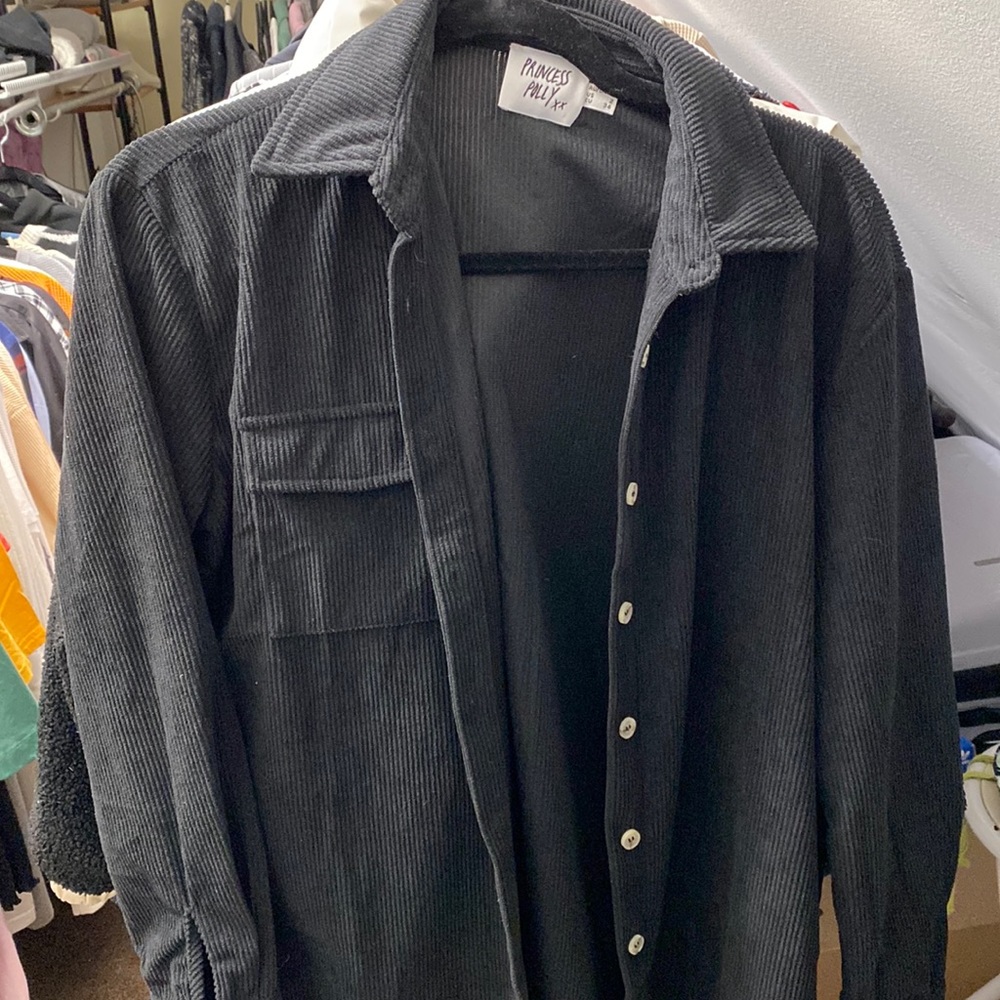 black long sleeve button down